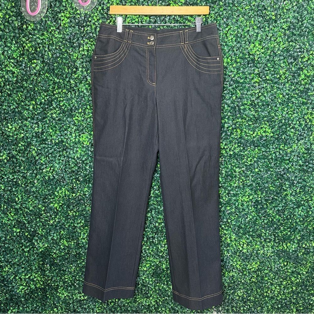 Larry Levine Sport Stretch Black Denim Jeans Sz 12